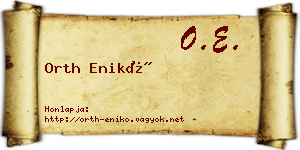 Orth Enikő névjegykártya