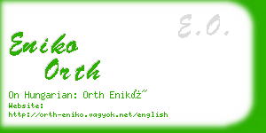 eniko orth business card